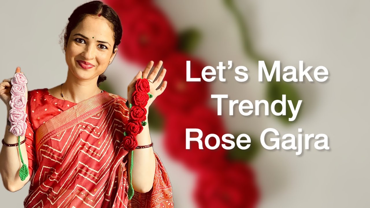 DIY Crochet Rose Gajara 🌹 Detailed Tutorial