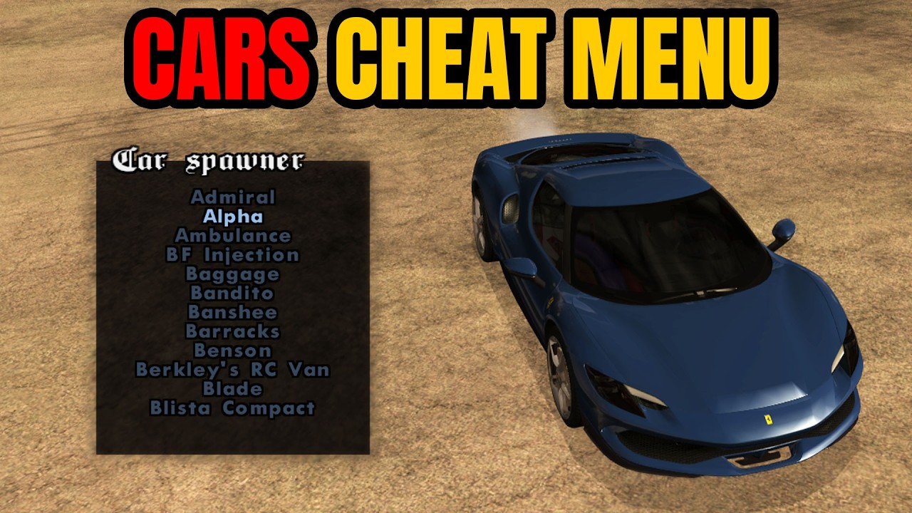 How to Add Car Cheats Menu in GTA San Andreas - YouTube