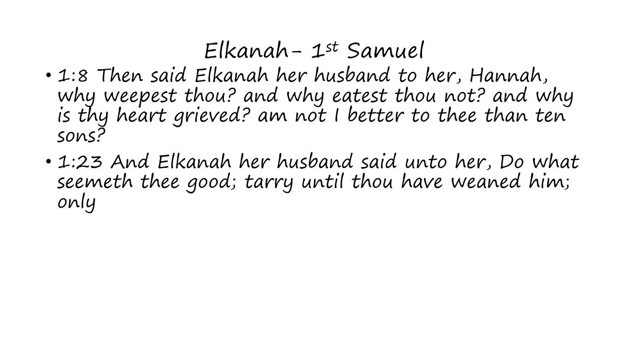 Elkanah: 1st Samuel