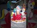 EPARK Mini Carousel Merry Go Round Cartoon Paradise For Kids Rides Carousel Party Kids Horse Ride