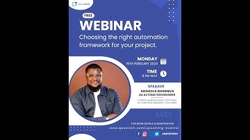 A webinar on Choosing the right automation framework for your project.