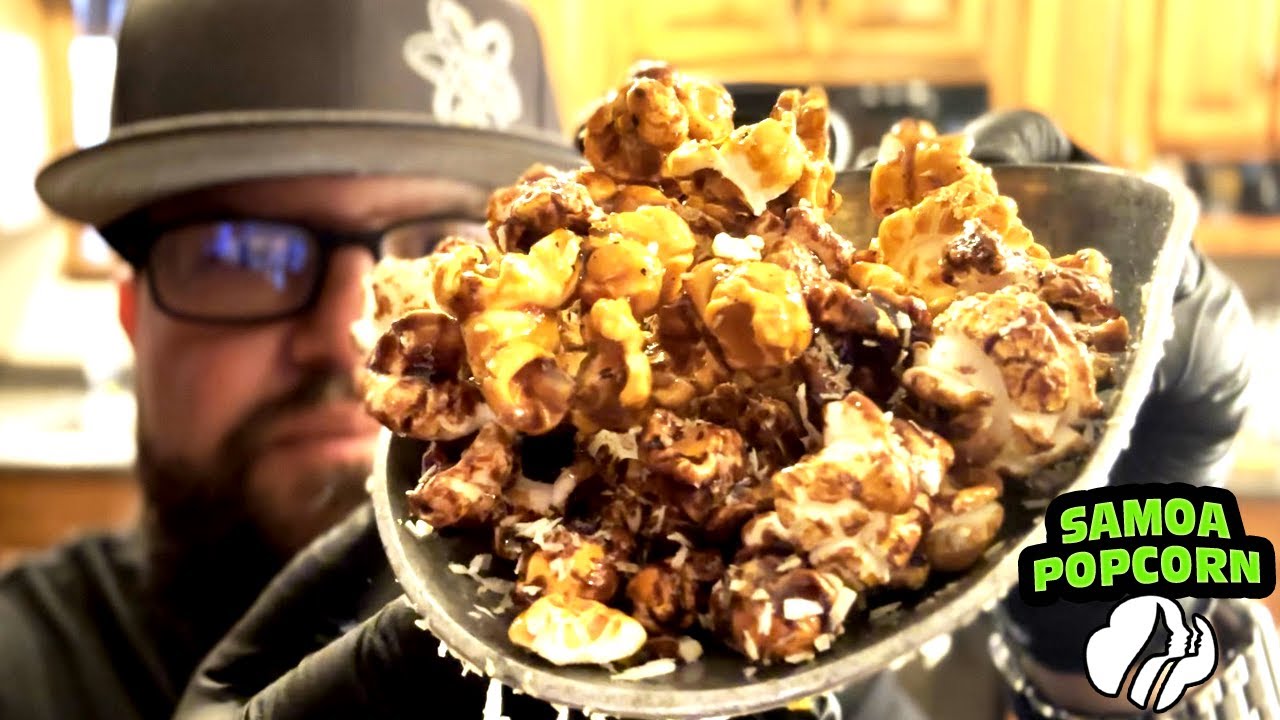 Amazing chocolate caramel coconut popcorn