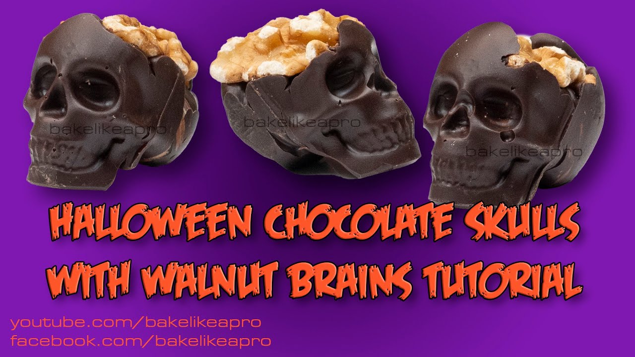 Halloween Chocolate Skulls With Walnut Brains Tutorial