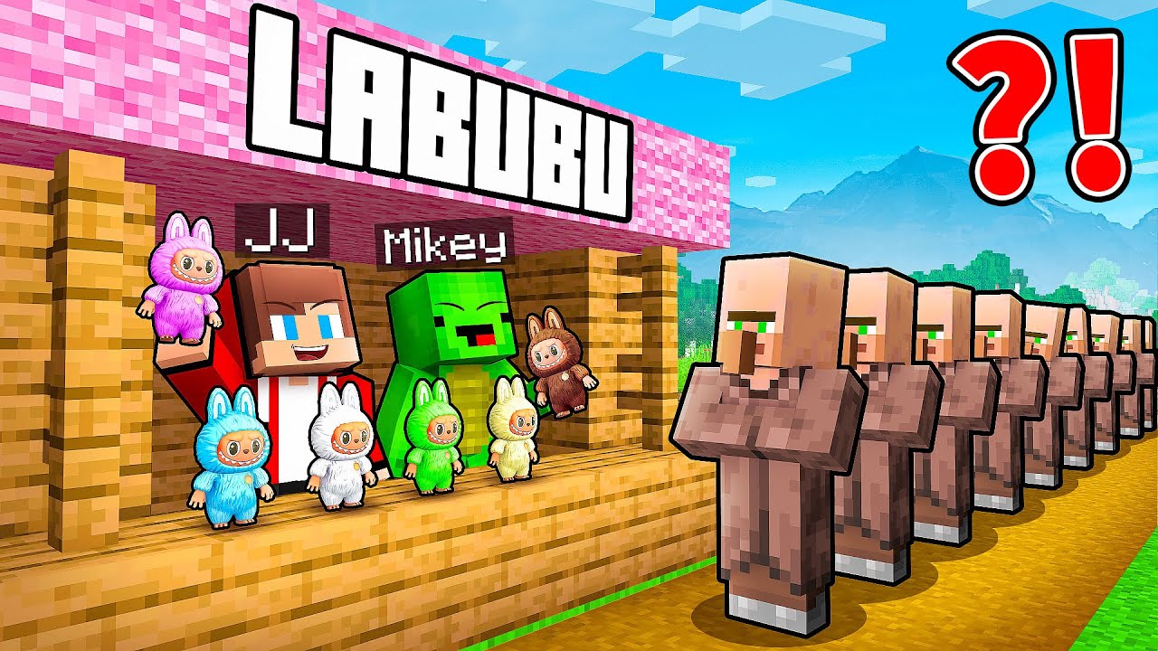 JJ and Mikey Open LABUBU SHOP in Minecraft - Maizen