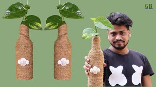 DIY Glass Bottle Planter Craft Ideas | Money Plant Wall Hanging Gardening Ideas