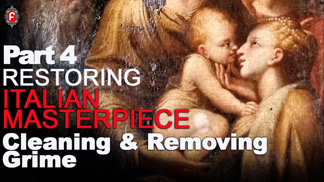 Cleaning and restoring a Damaged Old Oil Painting