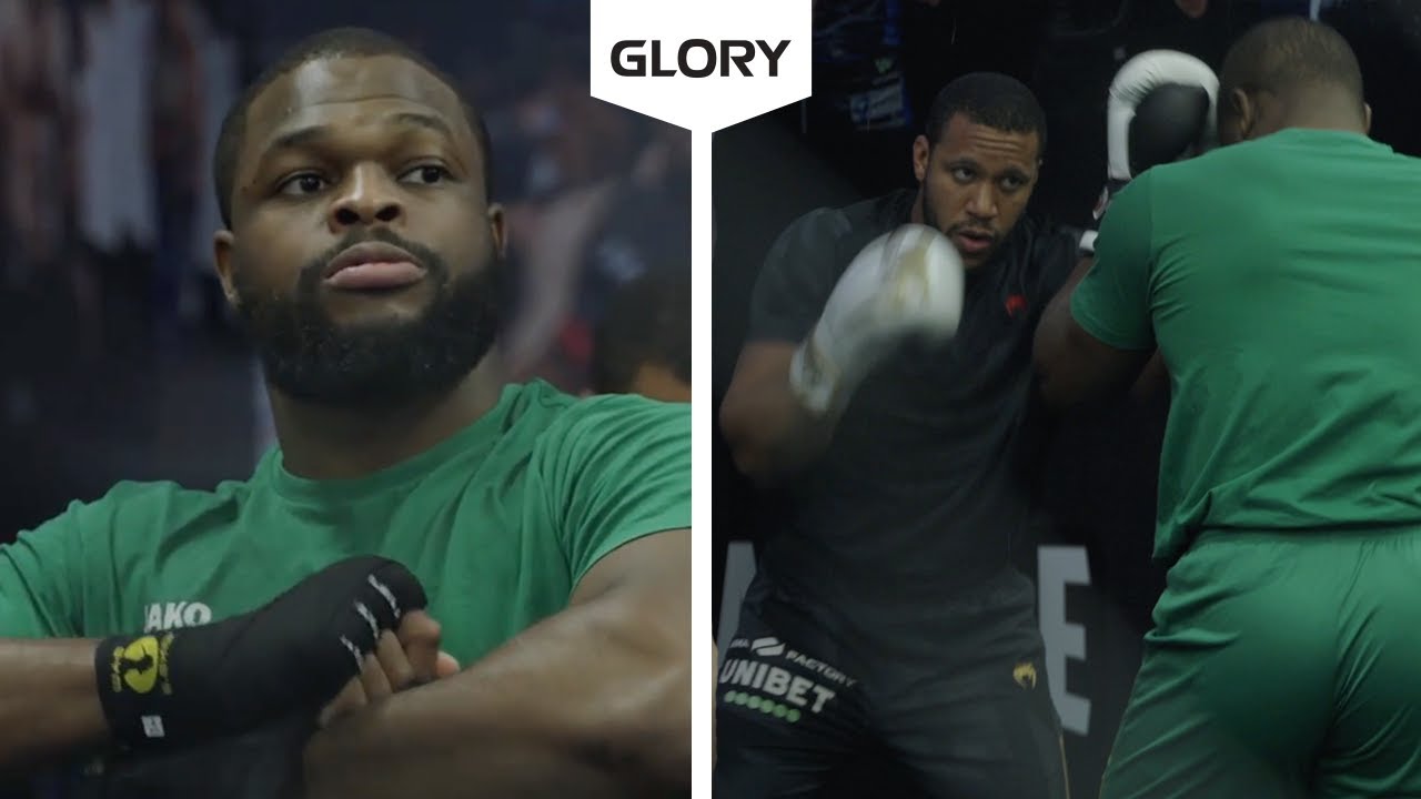 Cookie Osaro trains with Ciryl Gane ahead of the GLORY Grand Prix