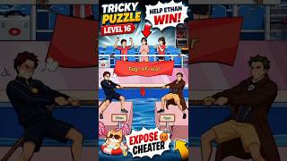 Ryan CHEATED in Tug of War... Ethan Exposed Everything! 😱 | Tricky Puzzle Level 16 #shorts #gaming