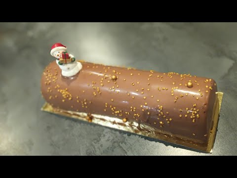 Bûche 3 chocolat sur croustillant praliné - YouTube