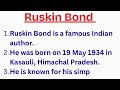 10 Lines on Ruskin Bond | Essay on Ruskin Bond for Students
