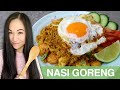 REZEPT: Nasi Goreng | gebratener Reis mit Hähnchen Gemüse und Garnelen | asiatische Reispfanne