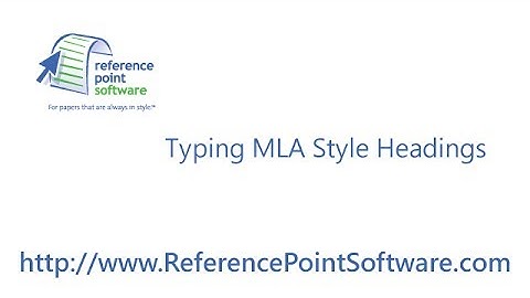MLA Style Headings