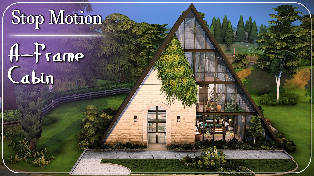 🌲A-Frame Cabin | The Sims 4 | Stop motion Build | No CC - YouTube