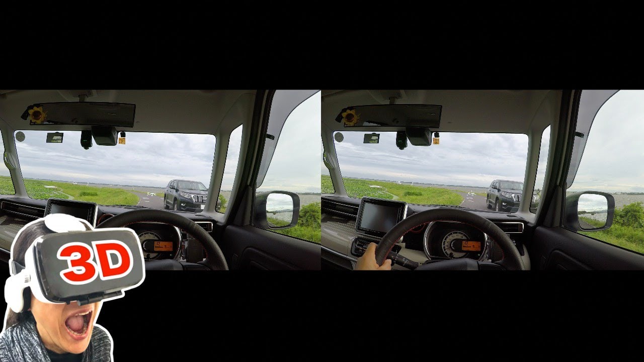 3D video SBS - Floating Speedometer (Head-Up Display) in a Japanese Kei ...