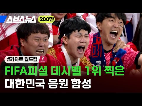 &quot;시끄러운 경기 <strong>1위</strong>! 록 <strong>콘서트</strong> 소음 수준!&quot; 한국인 목소리만 들리는 월드컵 경기장 <strong>현장</strong> 영상 / 스브스뉴스