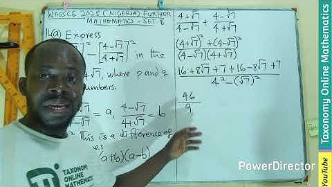 Question 11(a) | WASSCE 2025 (Nigeria) Further Mathematics | Simplification of Surds