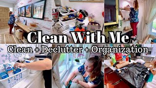 Complete Disaster Cleaning Decluttering \& Organizing \/ Mom Life Cleaning Motivation \/ clean with me