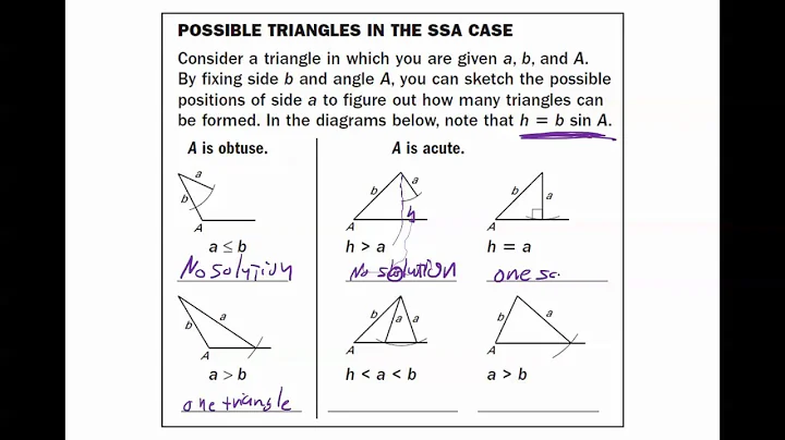 Adv. Alg. 13.5.2: Law of Sines (SSA Case with One ...