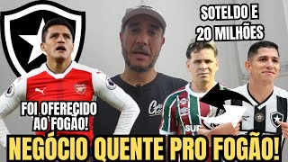 🚨CRAQUE CHILENO NO FOGÃO!SOLTEDO E 20 MILHÕES POR SAVARINO AGITA A DIRETÓRIA DO BOTAFOGO!