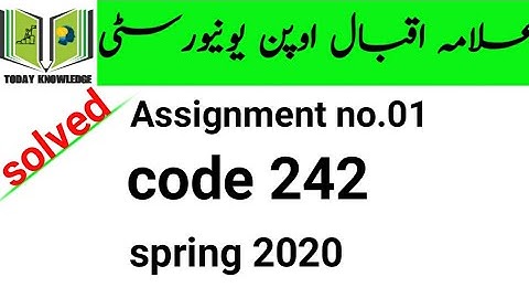 aiou solved assignment spring 2020 | code 242 Assignment no.01