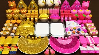KITTY GOLD vs PINK | Mixing Random Things Into GLOSSY Slime | Satisfying Slime #877 screenshot 5