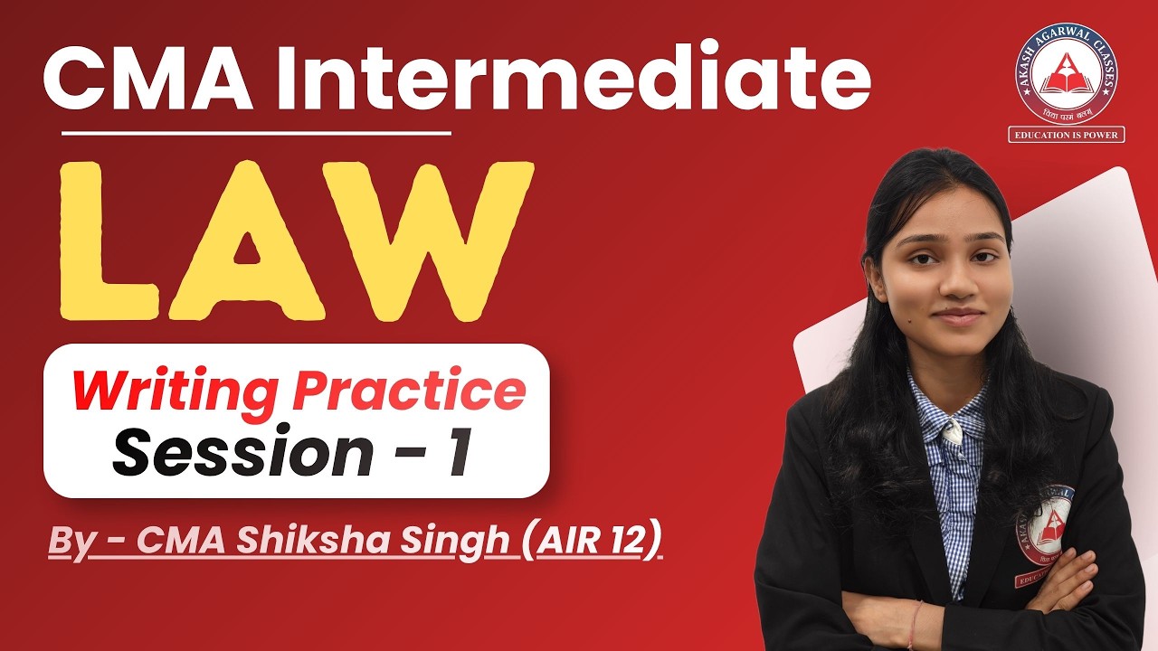 CMA Inter Law | Writing Practice Batch L1 | June 2026 | Dhurandhar ...