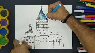 Görsel Sanatlar Dersi Etkinlikleri Galata Kulesi Galata Tower Nasıl Çizilir? 