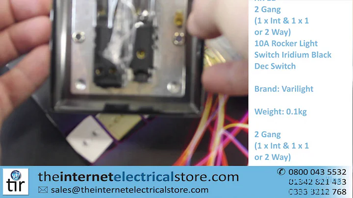 2 Gang (1 x Int & 1 x 1 or 2 Way) 10A Rocker Light Switch Iridium Black Dec Switch XI71D