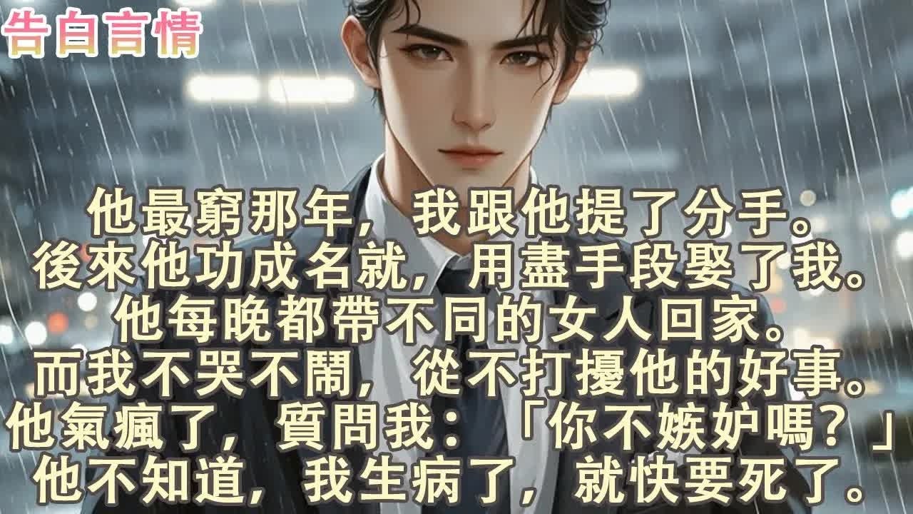 他功成名就，而我快要死了 #完结 #一口气看完 #小说推荐 #言情 #BE #现实情感