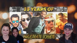Americans' react to 35 Years Of Salman Khan  | Megastar Salman Khan | Tribute To Salman Khan
