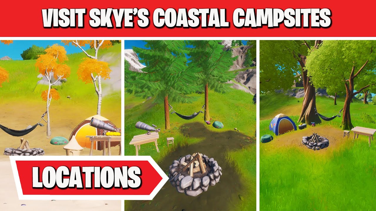 Visit Skye's Coastal Campsites in Fortnite ALL 5 LOCATIONS