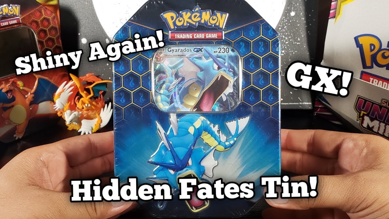 Gyarados GX Hidden Fates Tin Opening!!!