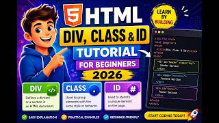 HTML Div, Class &amp; Id for beginners 2026 | Master this Only with few lines of CSS in 19 Minutes.
