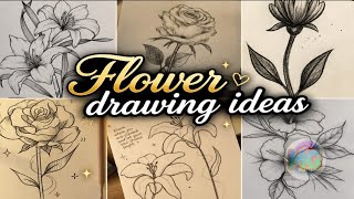 Some Amazing Pinterest Flower Drawing Ideas | Easy Aesthetic Flower Sketch |@MgArt