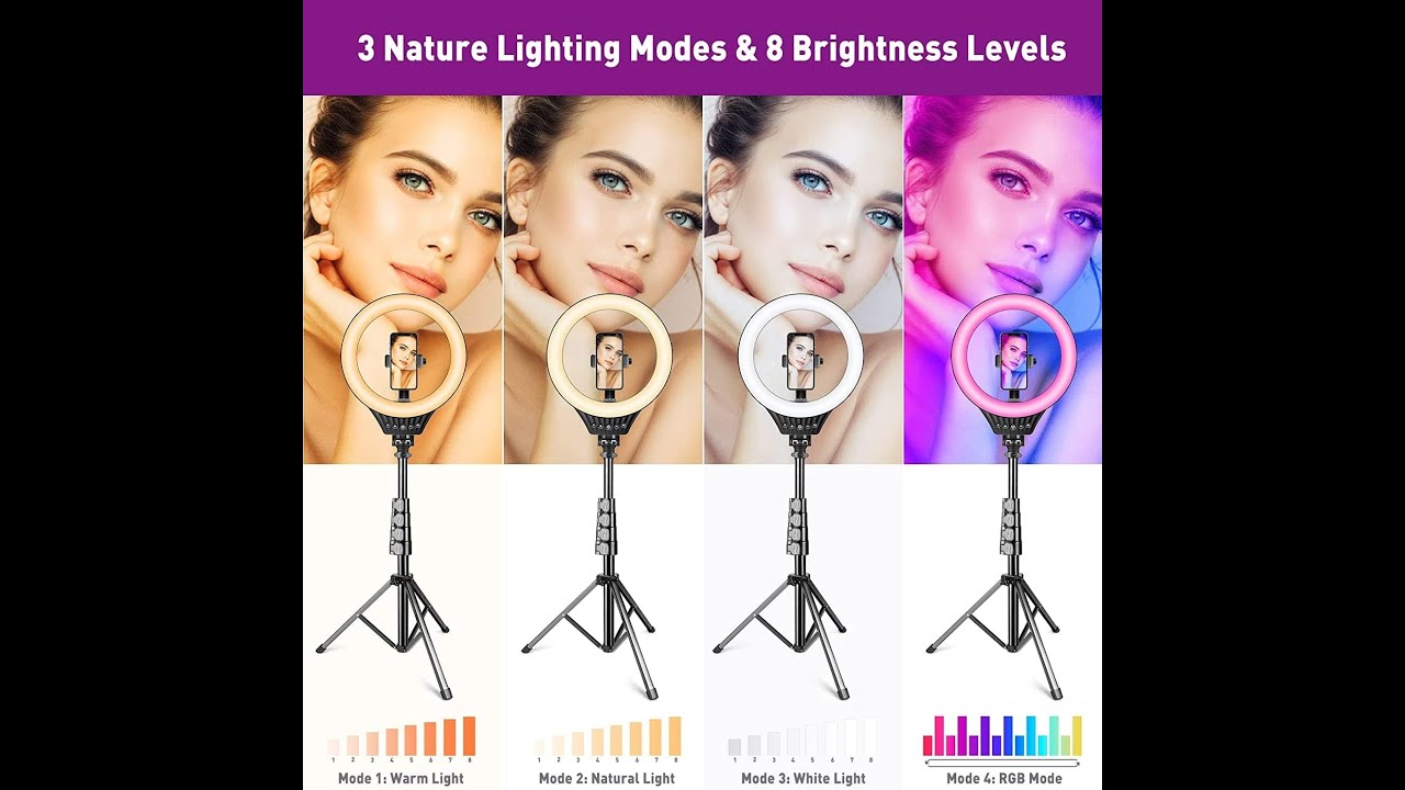 Amazon com  10  Ring Light with Tripod Stand and Phone Holder