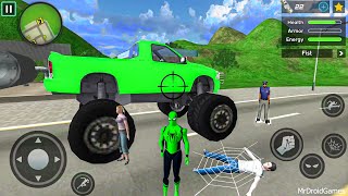 Spider Rope Hero Ninja Gangster Crime Simulator #6 - Monster Truck at Vegas City - Android Gameplay screenshot 5
