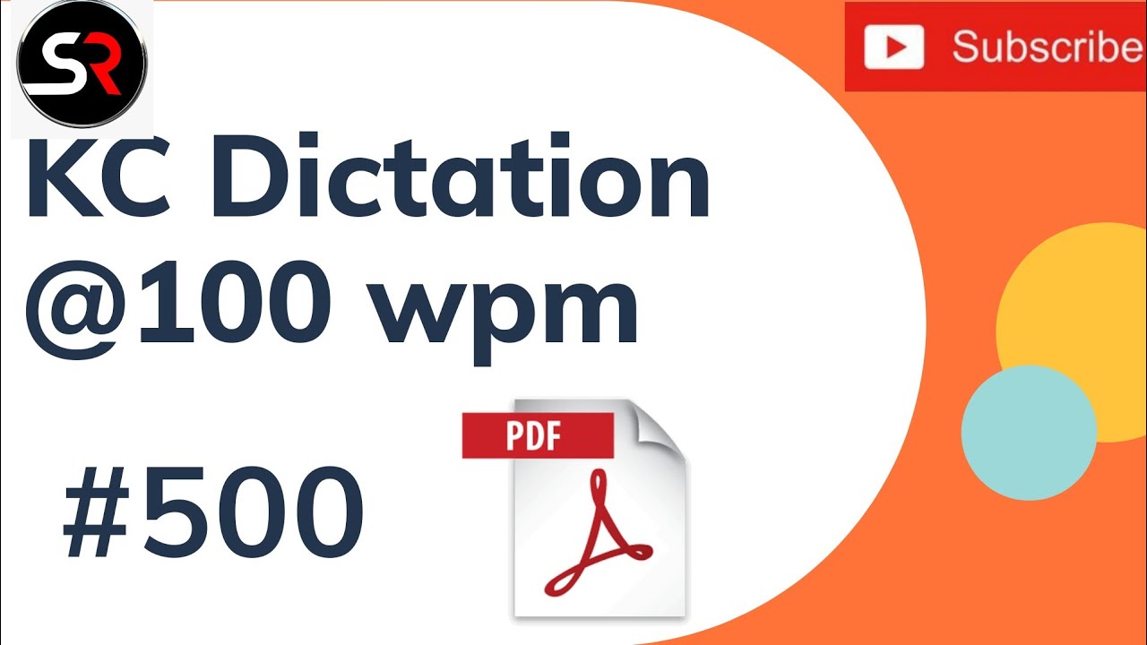 Transcription No. 500 |@100 wpm | Kailash Chandra Shorthand Dictation | Shorthand Rangers