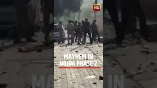 Noida Protest: Absolute Mayhem Breaks Out in Noida Phase 2 During Violent Salary Protest #noida
