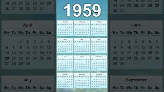 1959 Calendar