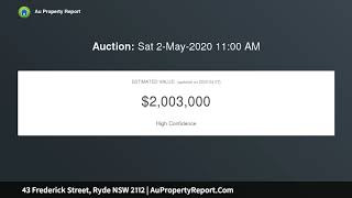 43 Frederick Street, Ryde NSW 2112 | AuPropertyReport.Com
