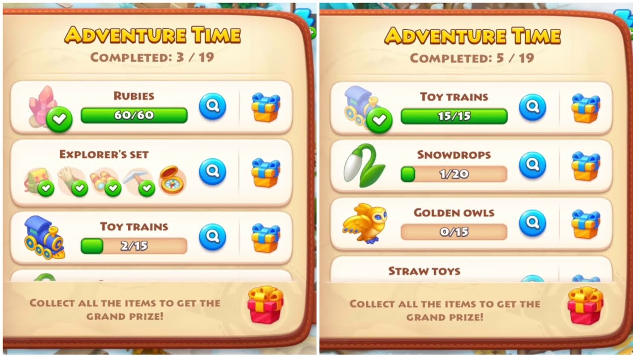 Township Lost in the Snow Event Adventure Time Rubies, Explorer's set, Toy Train and Snowdrops 