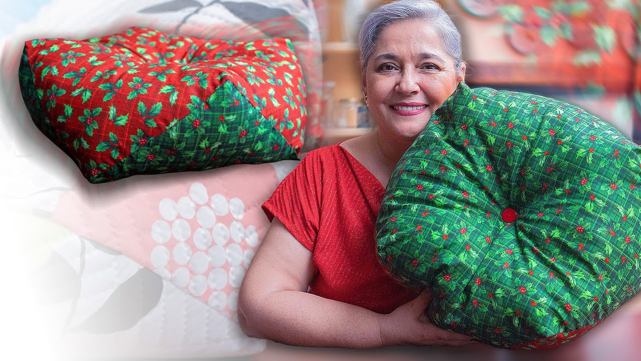 COJÍN NAVIDEÑO FÁCIL Y ELEGANTE /Cojin Decorativo que también Puedes Vender Paso a Paso con Luzkita