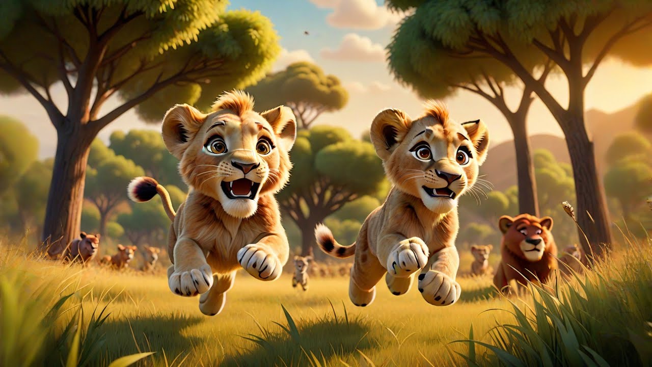 Seven Laughing Lions Roar Together | Animal Counting Song for Kids | Fun Nursery Rhymes & Baby Songs