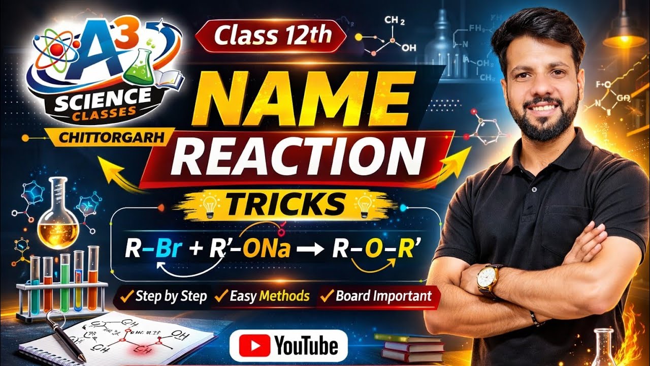 NAME REACTION - 12TH ORGANIC CHEMISTRY IN ONE SHOT VIDEO #A3scienceclasses #chemistry #organic #rbse