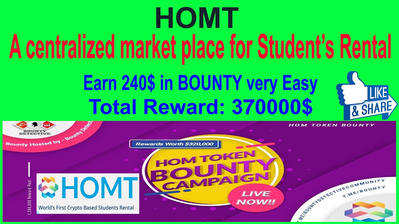 Earn 240$ HOMT Token || Biggest Bounty of 370000$ || Listed on PROBIT Exchange