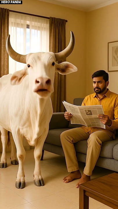 White calf falls into a dirty water tank saved by a man ! #humanity #cow #animals