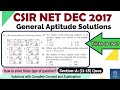 Solutions of General Aptitude(11-15) |CSIR NET DEC 2017 |Tricky Important ques |NTA Exam|Easy Method