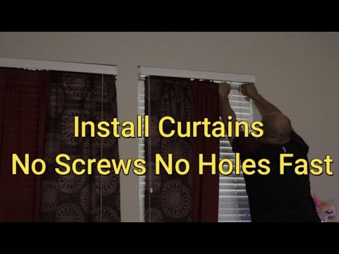 How To Install Curtains With Spring Adjustable Tension Rods No Screws