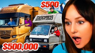 Freya Reacts to $500,000 vs $500 MOBILE HOME ROAD TRIP