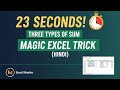 Magic Ways to SUM in Excel! 😱 #shorts  #excel tips